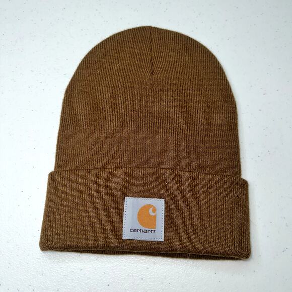 Carhartt Unisex Adult Brown Beanie Stocking Cap Hat - Picture 1 of 4